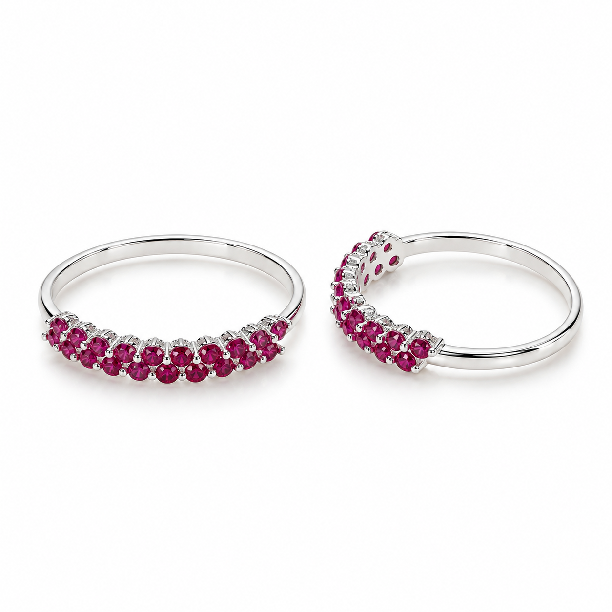 Anillo Circonea fiusha media chirumebla  plata pieza