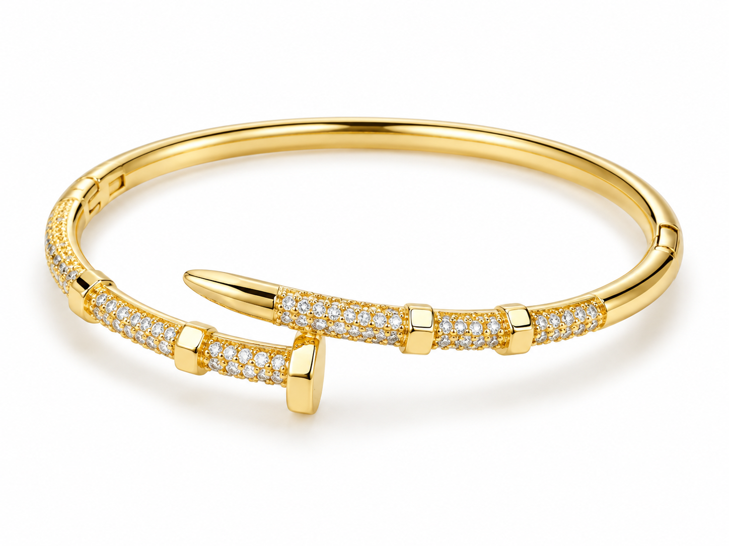 Brazalete Clavo circonea  oro laminado