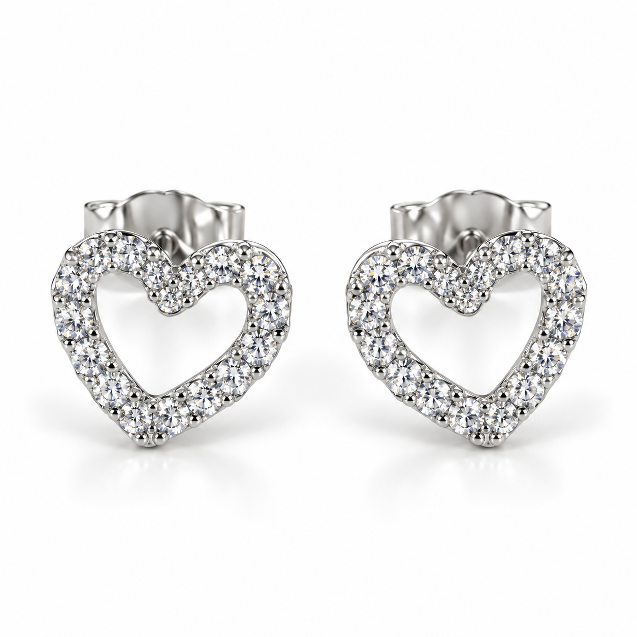 Arete Corazón circonea  plata pieza