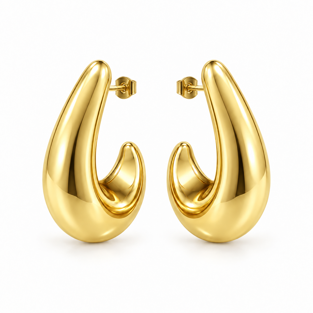 Arete Forma gancho oro laminado