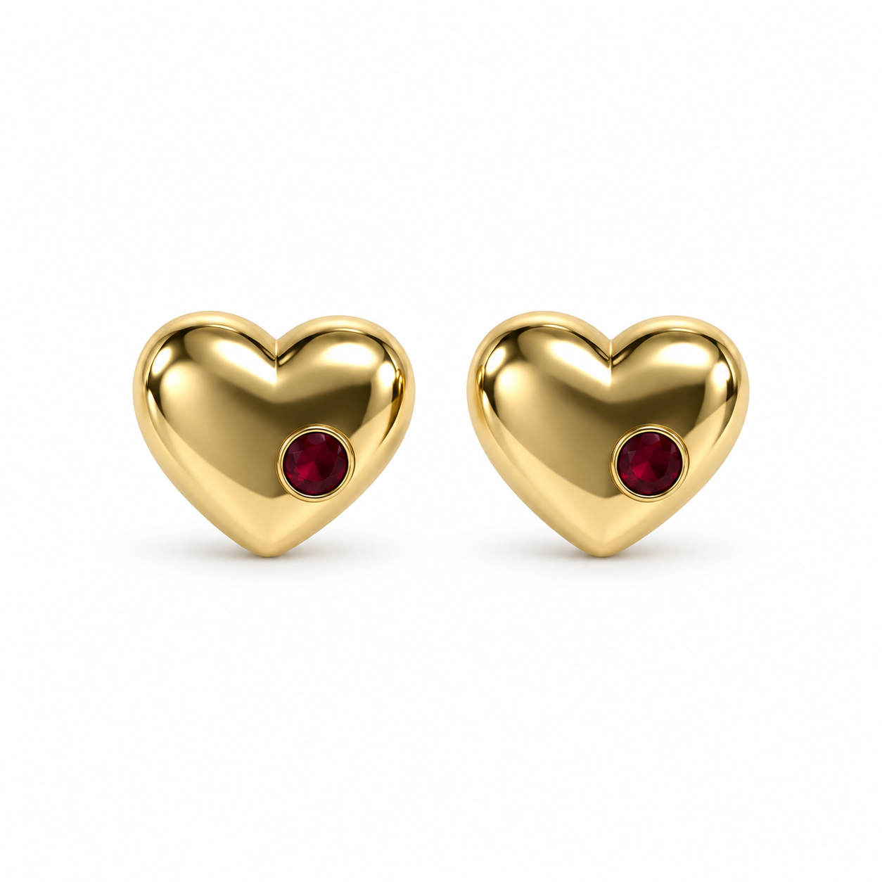 Broquel Corazón Punto rojo SD oro laminado