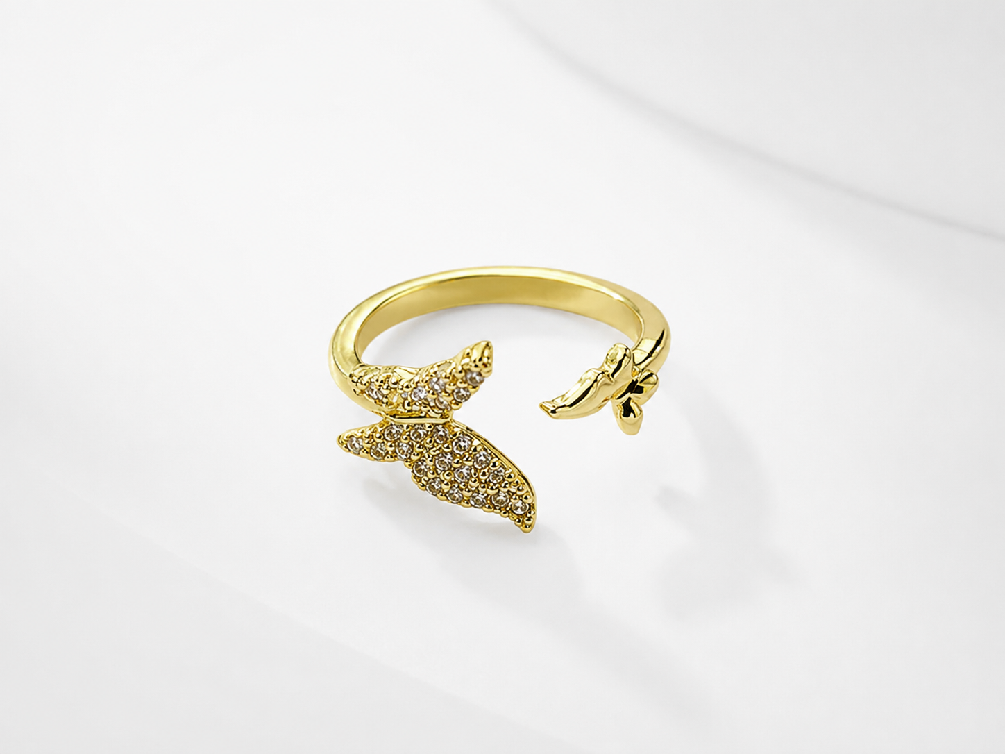 Anillo Mariposas  oro laminado