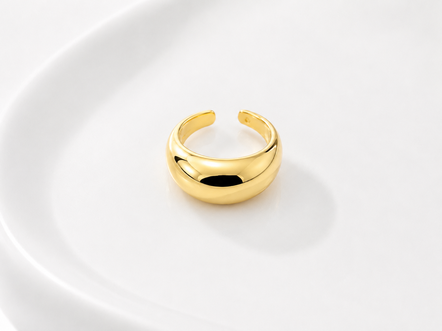 Anillo Chunky liso  oro laminado