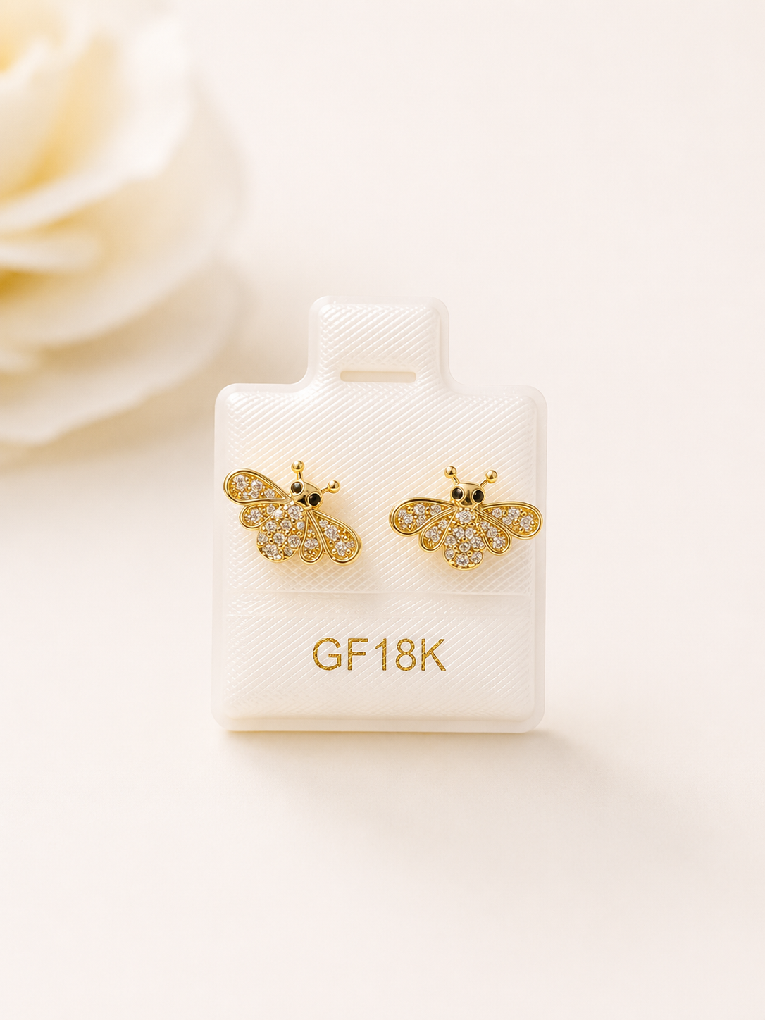 Broquel Abeja circonea  oro laminado