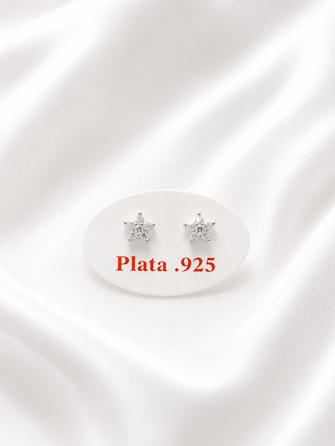 Broquel Estrella piedra blanca  plata pieza